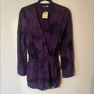 EARTHBOUND Purple and Black Blouse